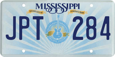 MS license plate JPT284
