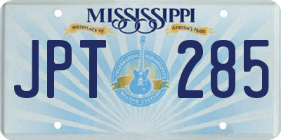 MS license plate JPT285