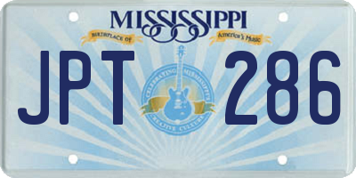 MS license plate JPT286