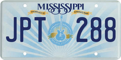 MS license plate JPT288