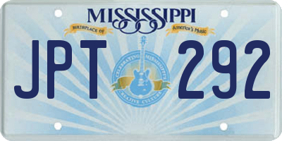 MS license plate JPT292