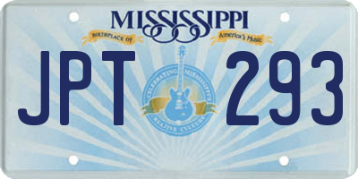 MS license plate JPT293