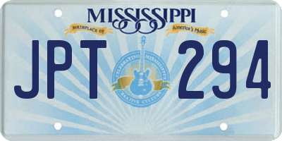 MS license plate JPT294