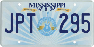 MS license plate JPT295