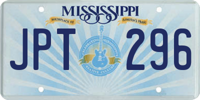 MS license plate JPT296