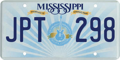 MS license plate JPT298