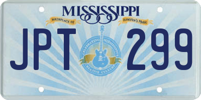 MS license plate JPT299