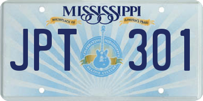MS license plate JPT301