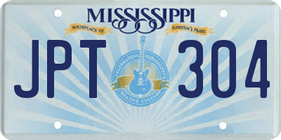 MS license plate JPT304