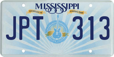 MS license plate JPT313