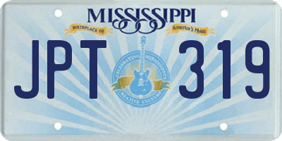 MS license plate JPT319