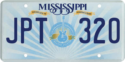 MS license plate JPT320