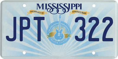 MS license plate JPT322