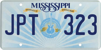 MS license plate JPT323