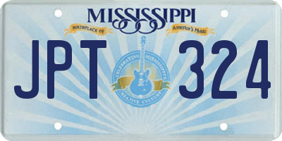 MS license plate JPT324