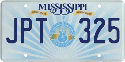 MS license plate JPT325