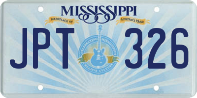 MS license plate JPT326