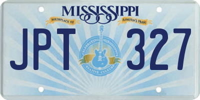 MS license plate JPT327