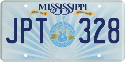 MS license plate JPT328