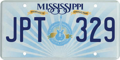 MS license plate JPT329