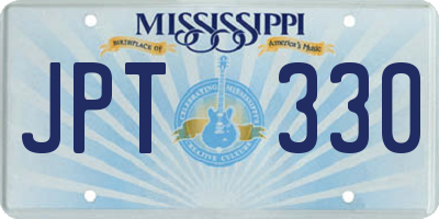 MS license plate JPT330