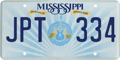 MS license plate JPT334