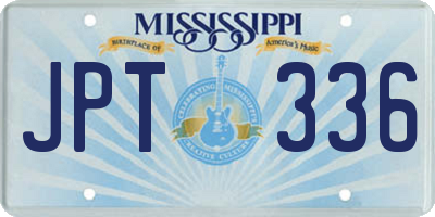 MS license plate JPT336