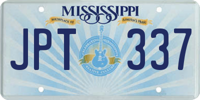 MS license plate JPT337