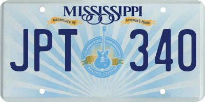 MS license plate JPT340