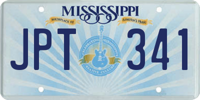 MS license plate JPT341