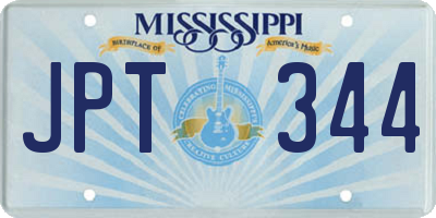 MS license plate JPT344