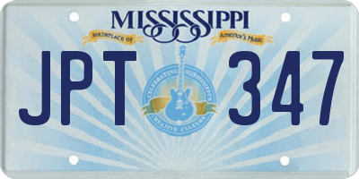 MS license plate JPT347