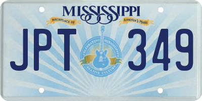 MS license plate JPT349