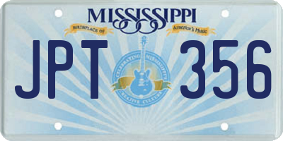 MS license plate JPT356