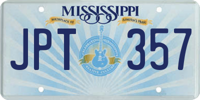 MS license plate JPT357
