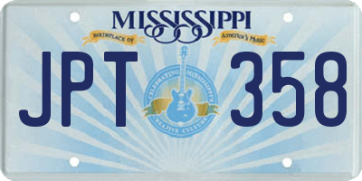 MS license plate JPT358