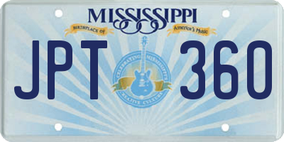 MS license plate JPT360