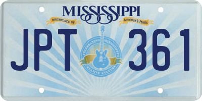 MS license plate JPT361