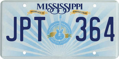 MS license plate JPT364