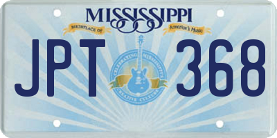 MS license plate JPT368