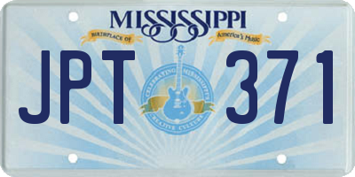 MS license plate JPT371