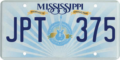 MS license plate JPT375