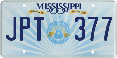 MS license plate JPT377