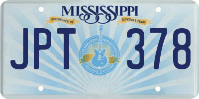 MS license plate JPT378