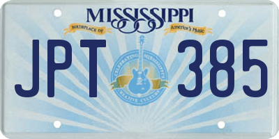 MS license plate JPT385