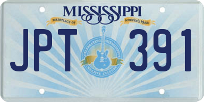 MS license plate JPT391
