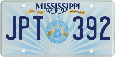 MS license plate JPT392