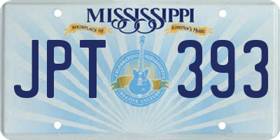 MS license plate JPT393
