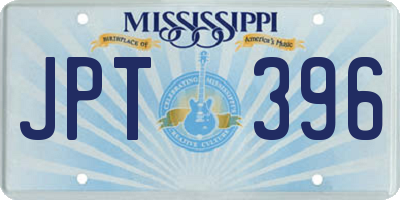 MS license plate JPT396