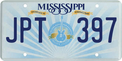 MS license plate JPT397